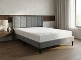 Neron Velvet Bed Frame Charcoal & Bon15 Mattress - Queen