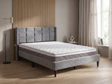 Neron Velvet Bed Frame Charcoal & MEM23 Mattress - Queen