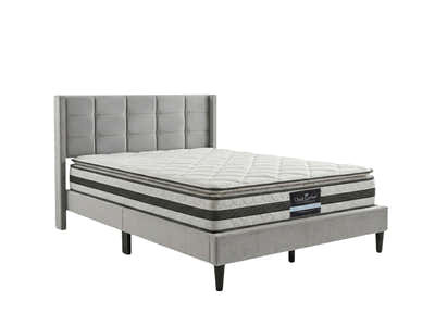 Neron Velvet Bed Frame Charcoal & Bon21 Mattress - Queen