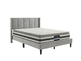Neron Velvet Bed Frame Charcoal & Bon21 Mattress - Queen