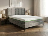 Neron Velvet Bed Frame Charcoal & 3 Way Mattress - Queen
