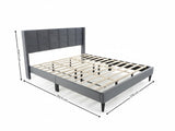 DS Neron Velvet Bed Frame Charcoal - King