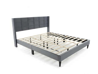 Neron Velvet Bed Frame Charcoal - King
