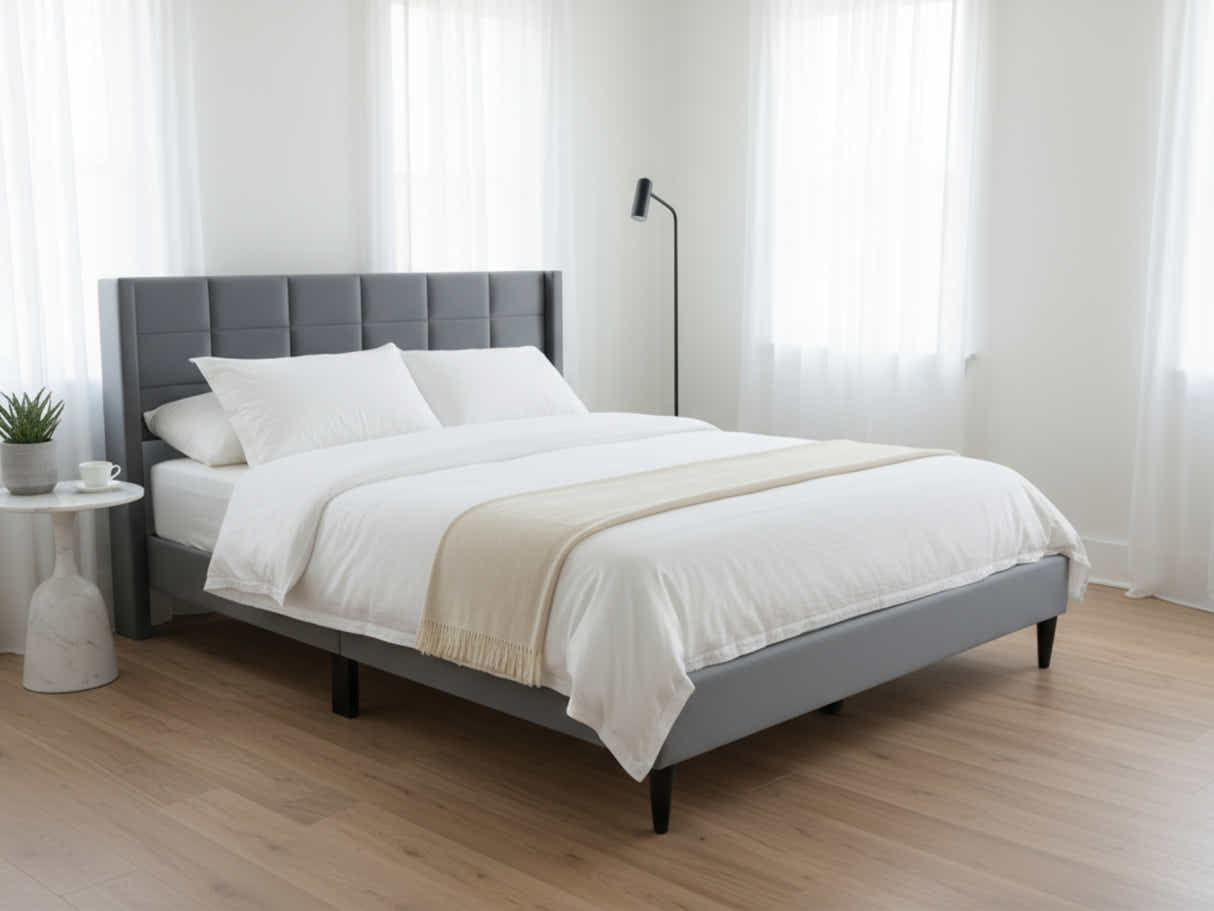 DS Neron Velvet Bed Frame Charcoal - King