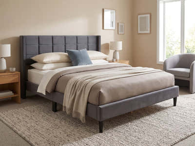 Neron Velvet Bed Frame Charcoal - King