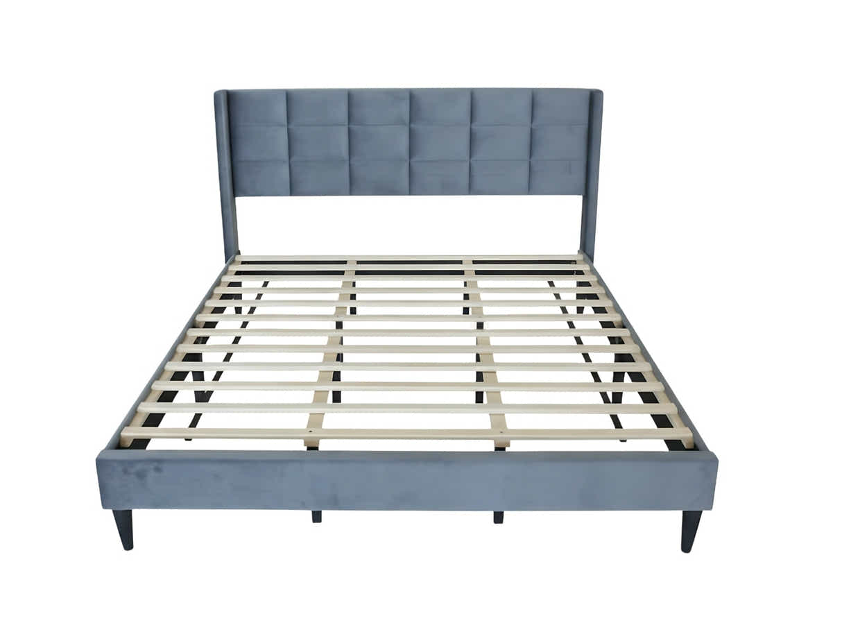 DS Neron Velvet Bed Frame Charcoal - King