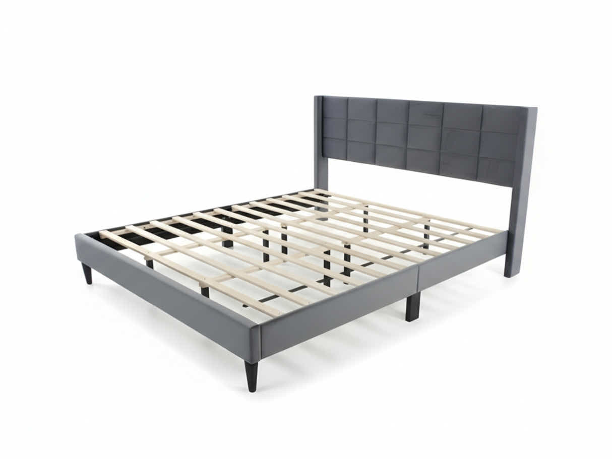 DS Neron Velvet Bed Frame Charcoal - King