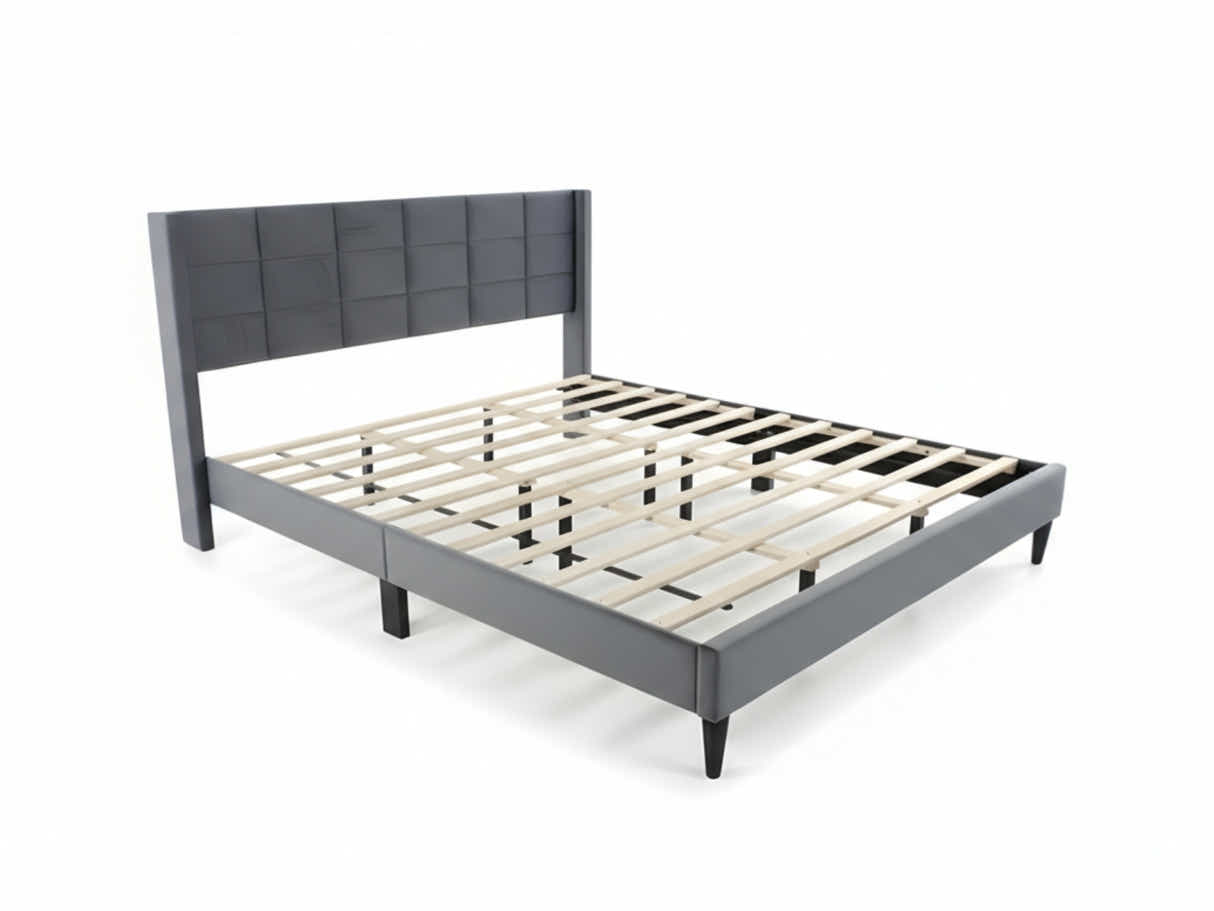 DS Neron Velvet Bed Frame Charcoal - King