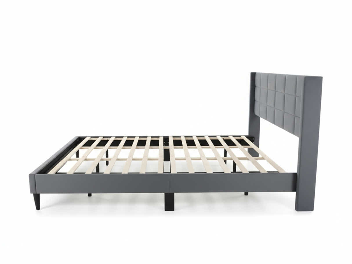 DS Neron Velvet Bed Frame Charcoal - King