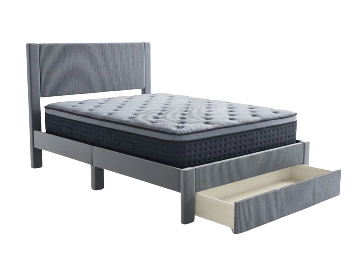 Rae Bed Frame With Drawer & Euro Top Mattress B34 - Double