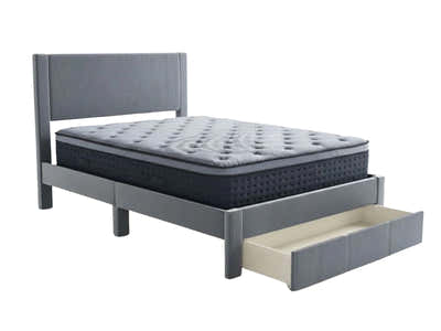 Rae Bed Frame With Drawer & Euro Top Mattress B34 - Double