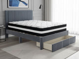 Rae Bed Frame With Drawer & Euro Top Mattress L30 - Double