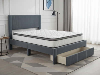 Rae Bed Frame With Drawer & GEL30 Mattress - Double