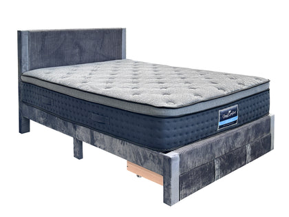 T Rae Fabric Bed With Drawer Double Charcoal