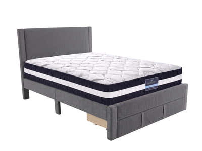 Rae Bed Frame With Drawer & L30 Mattress - Queen