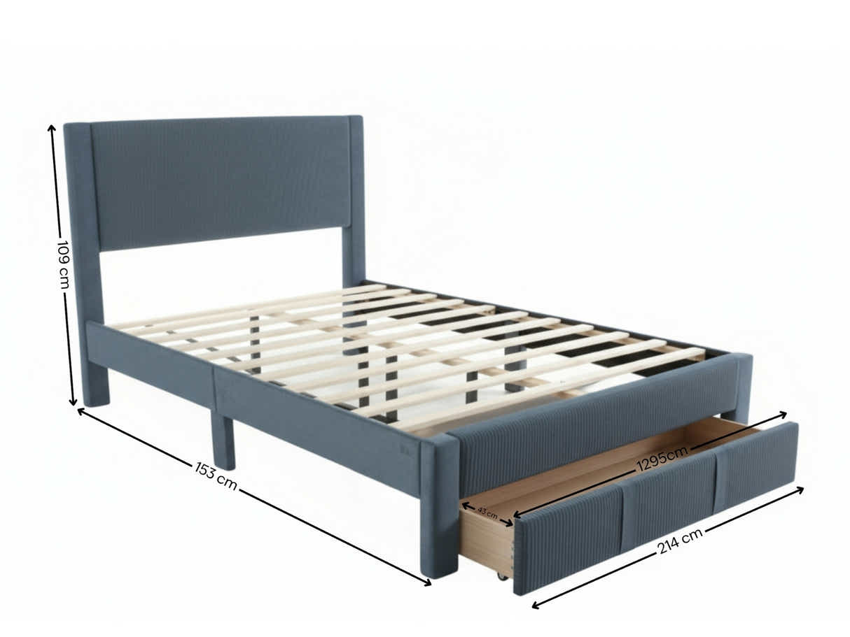 Rae Bed Frame With Drawer - Queen