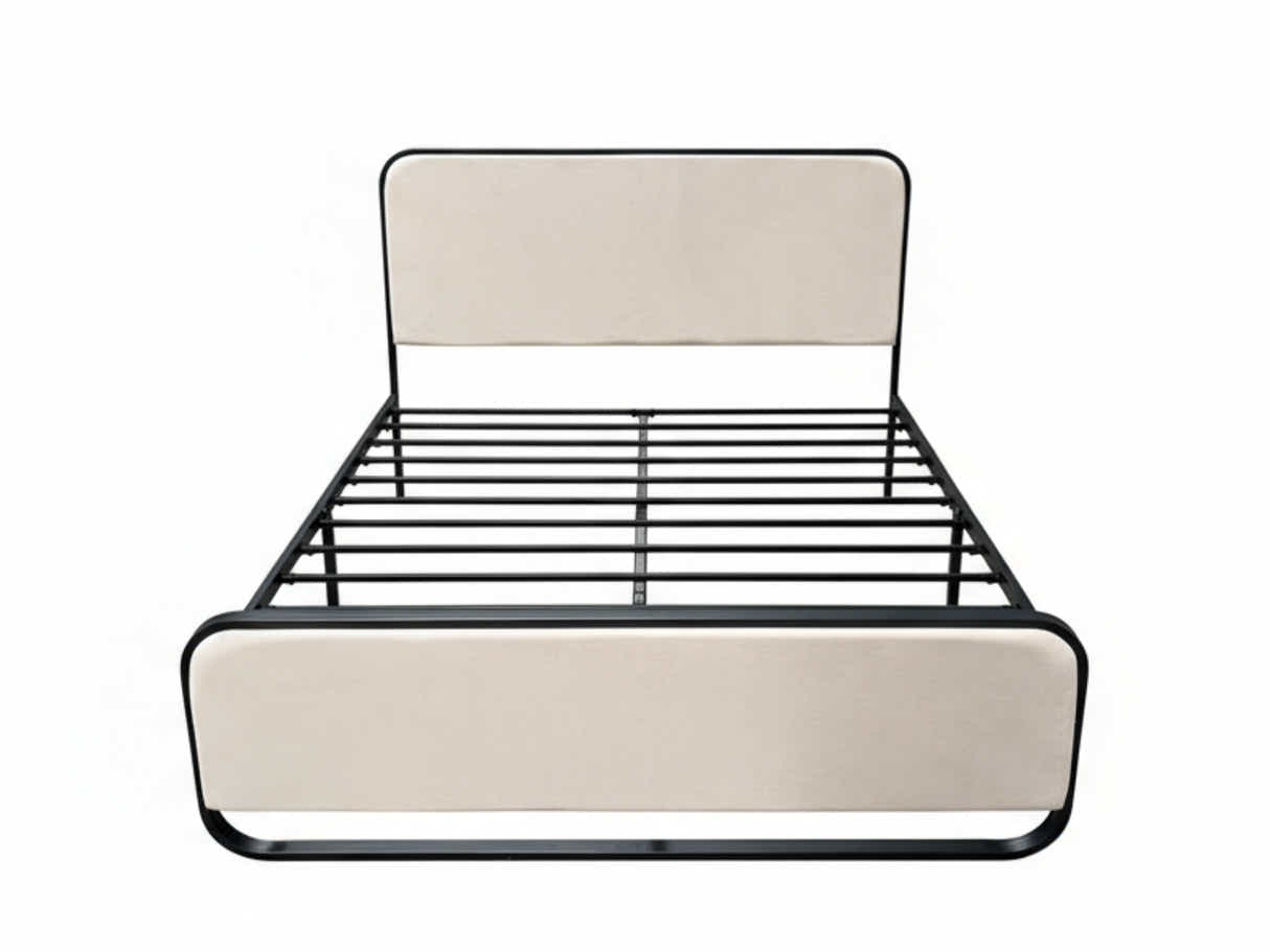 DS Haisla Velvet Bed Frame Cream - Queen