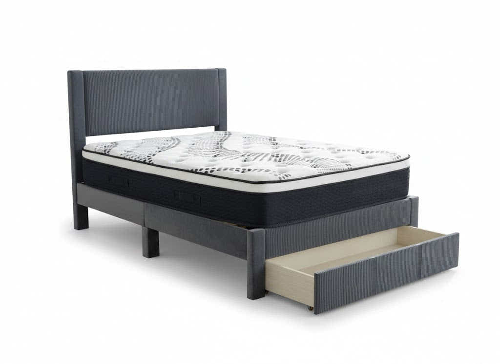 Rae Bed Frame With Drawer & Euro Top Mattress J32 - Queen