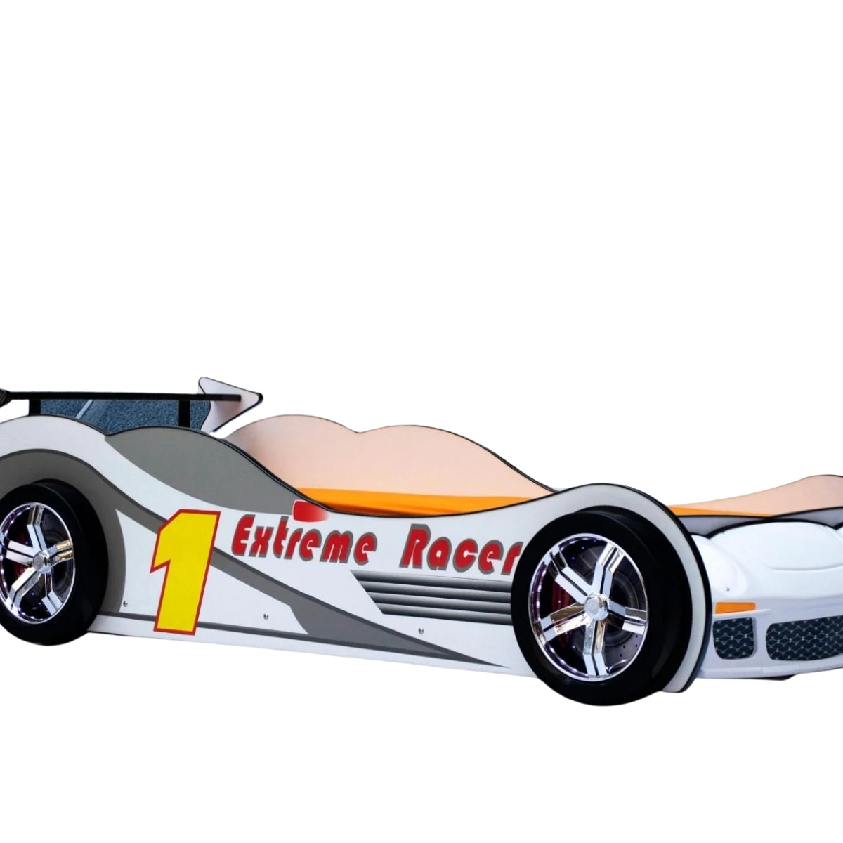 Kids Racing Car Bed | White Single | TSB Living NZ