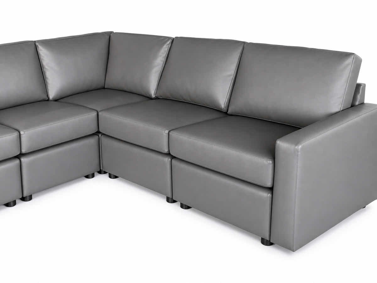 Sonya 6 Seater Modular Sofa PU - Grey