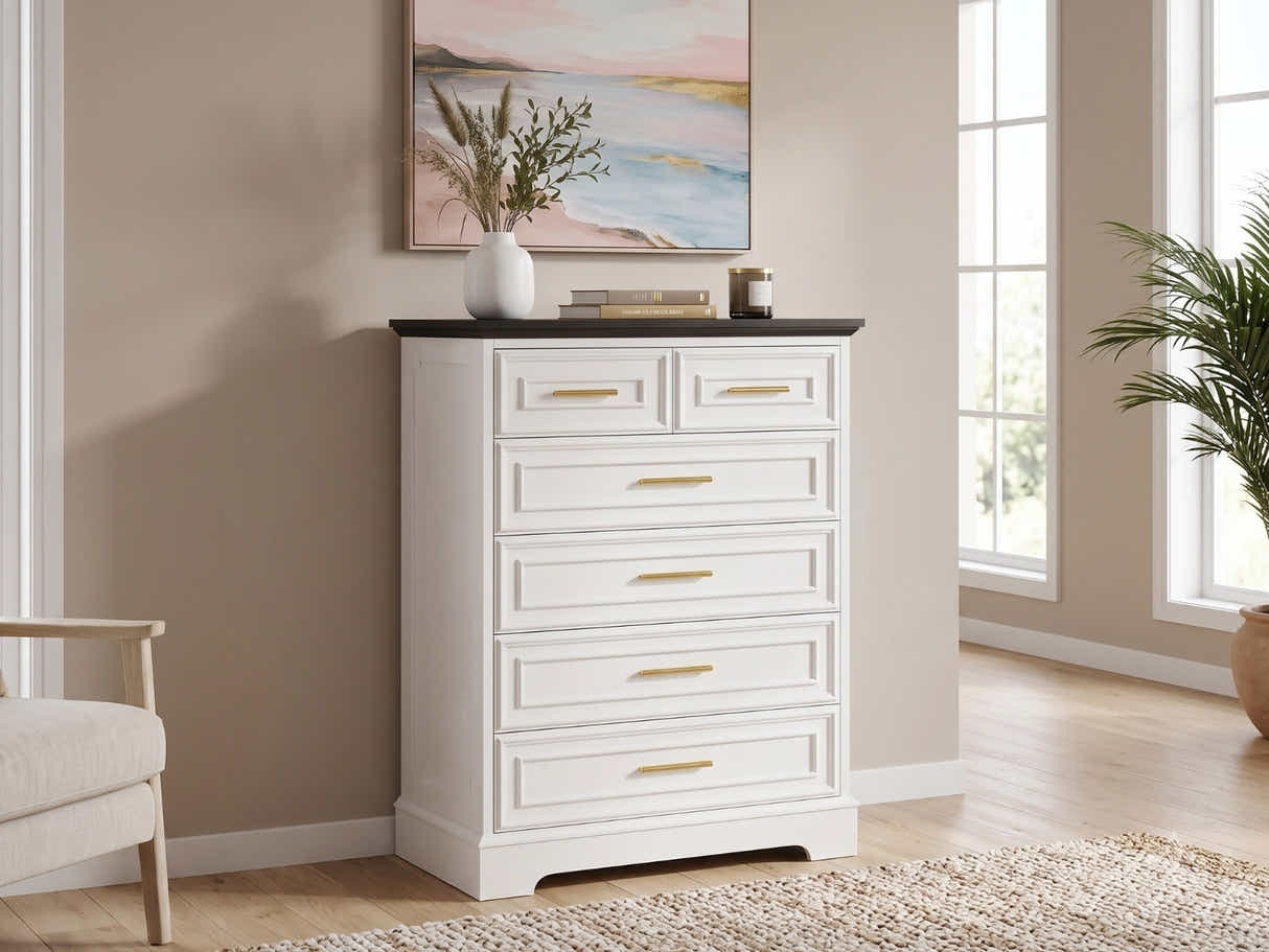 6-Drawer Dresser - White