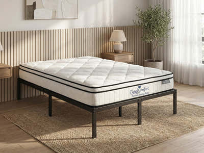 Xclusive Metal Platform Bed & Boucle22 Mattress - Double