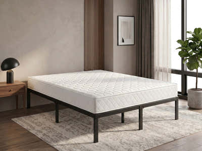 Xclusive Metal Platform Bed Frame & Bon15 Mattress - Double