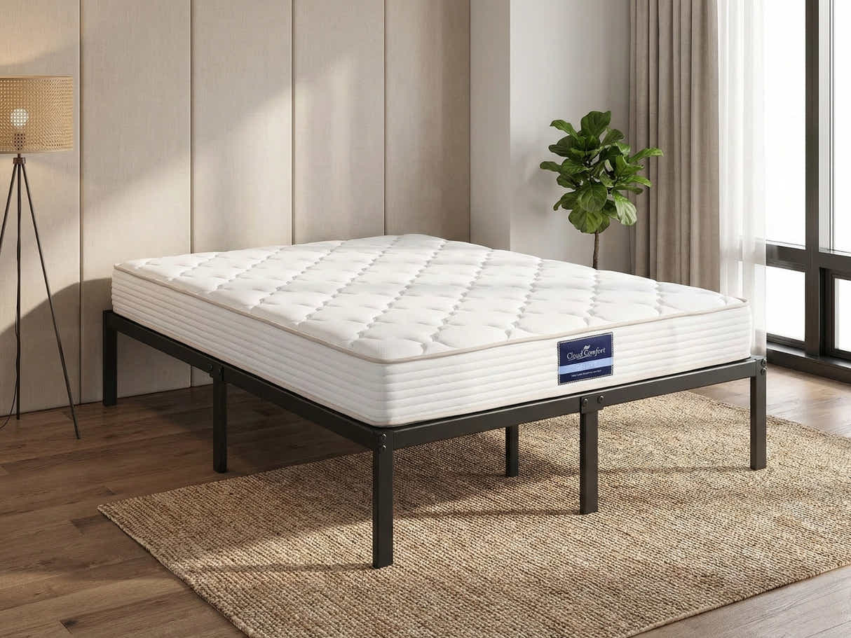 Xclusive Metal Platform Bed & PIL20 Mattress with Pillows - Double