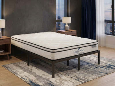 Xclusive Metal Platform Bed & Boucle22 Mattress - Queen