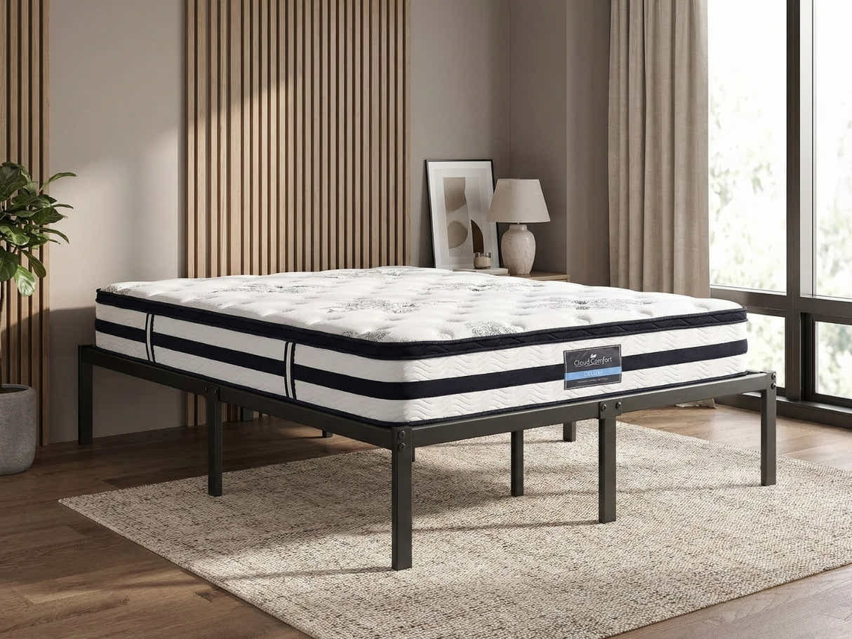 Xclusive Metal Platform Bed & K34 Mattress - Queen