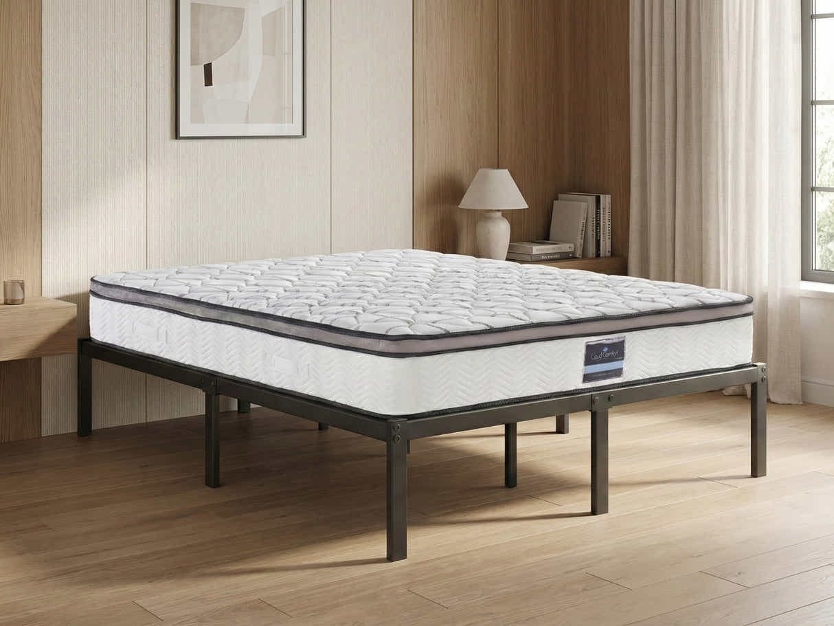 Xclusive Metal Platform Bed & GEL30 Memory Foam Mattress - Queen