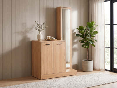 Ingang Shoe and Coat Storage With Mirror