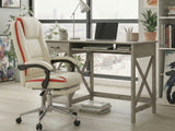 Writing Desk Rustic Oak & Siena Executive Office Chair PU Beige