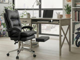 Writing Desk Rustic Oak & New Markus Office Chair with Footrest PU Black