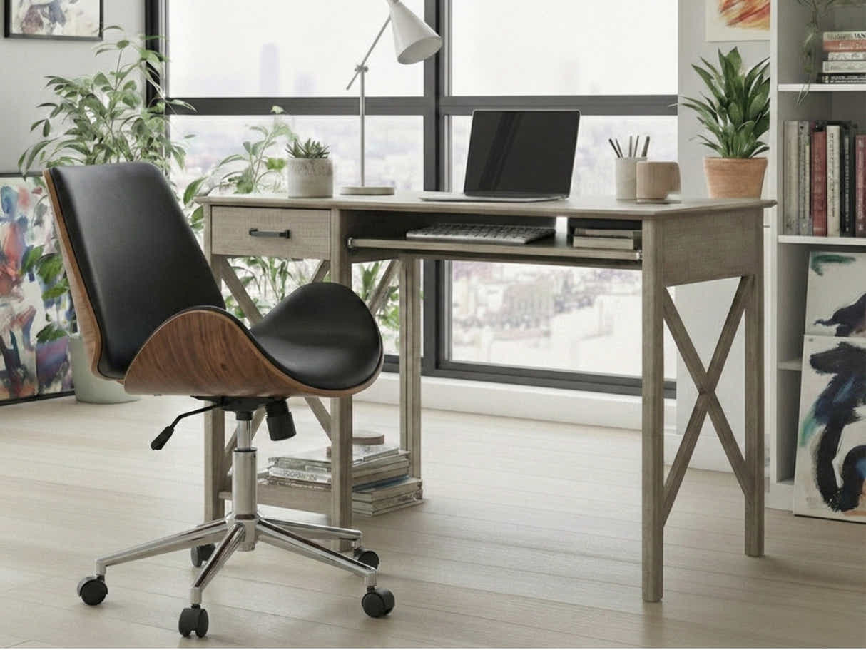 Writing Desk Rustic Oak & Bentwood Office Chair