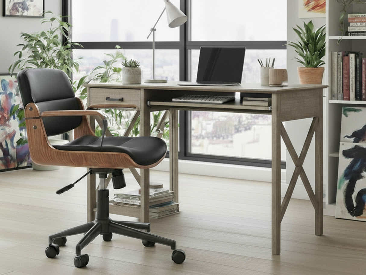 Writing Desk Rustic Oak & Rocket Wooden Executive Office Chair
