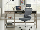 Writing Desk Rustic Oak & Molina Mesh Task Chair White+Grey