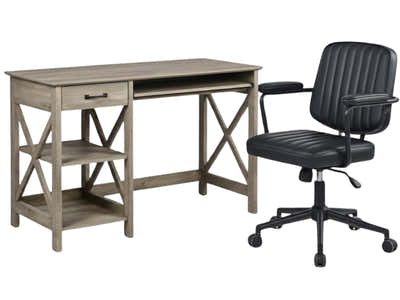 Writing Desk Rustic Oak & Elio Office Chair