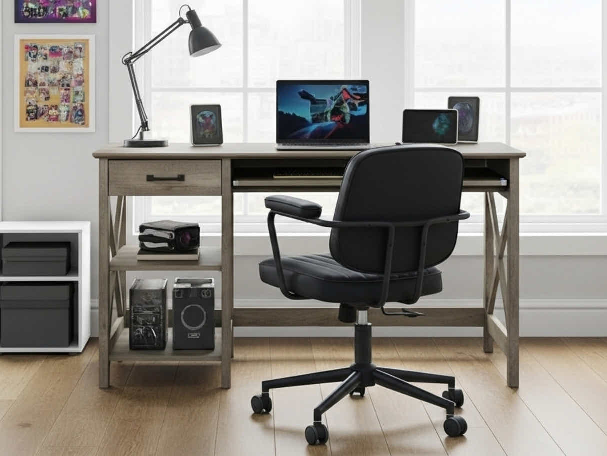 Writing Desk Rustic Oak & Elio Office Chair