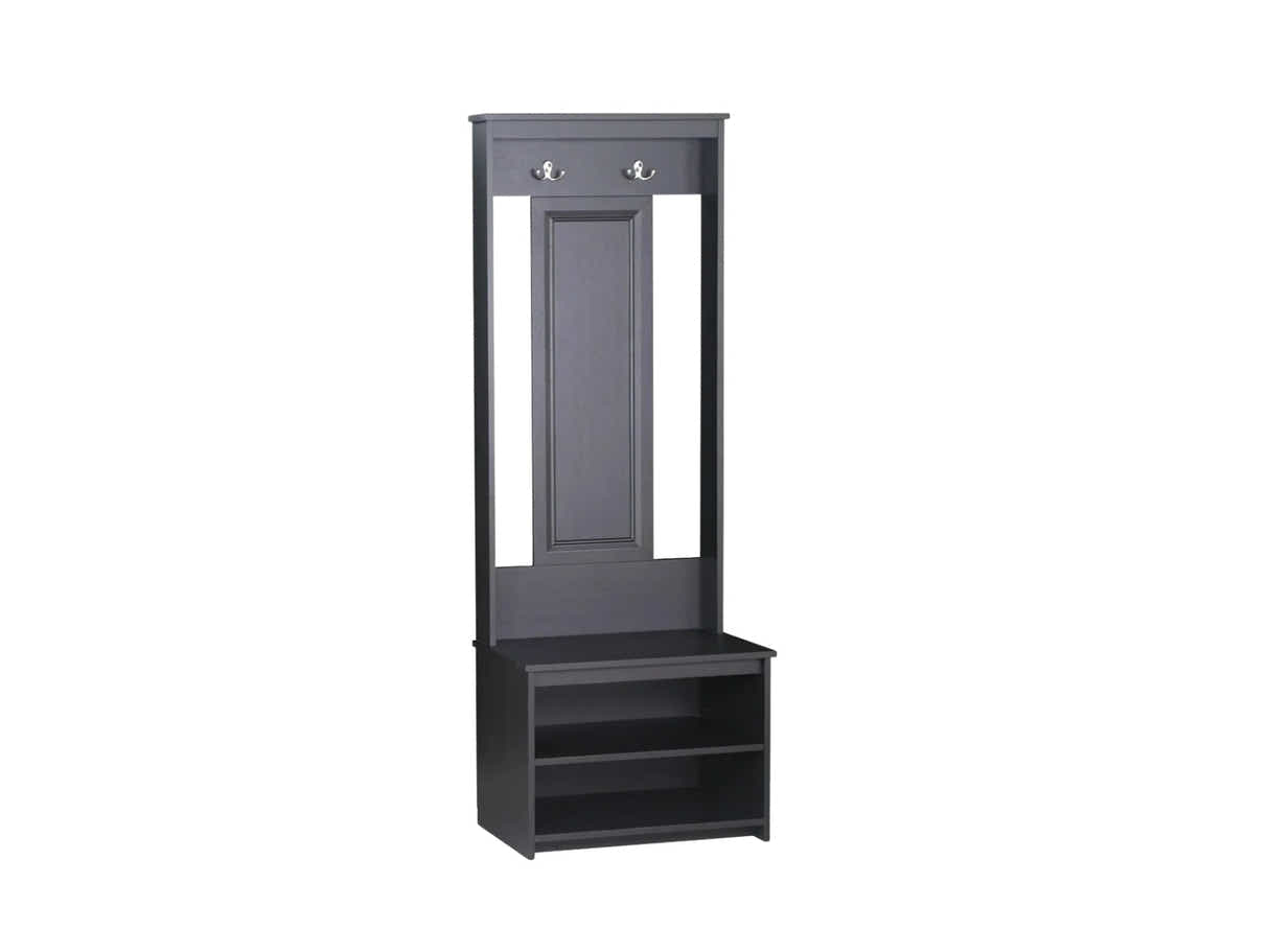 Hall Tree And Shoe Bench - Antique Black