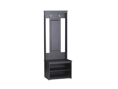 Hall Tree And Shoe Bench - Antique Black