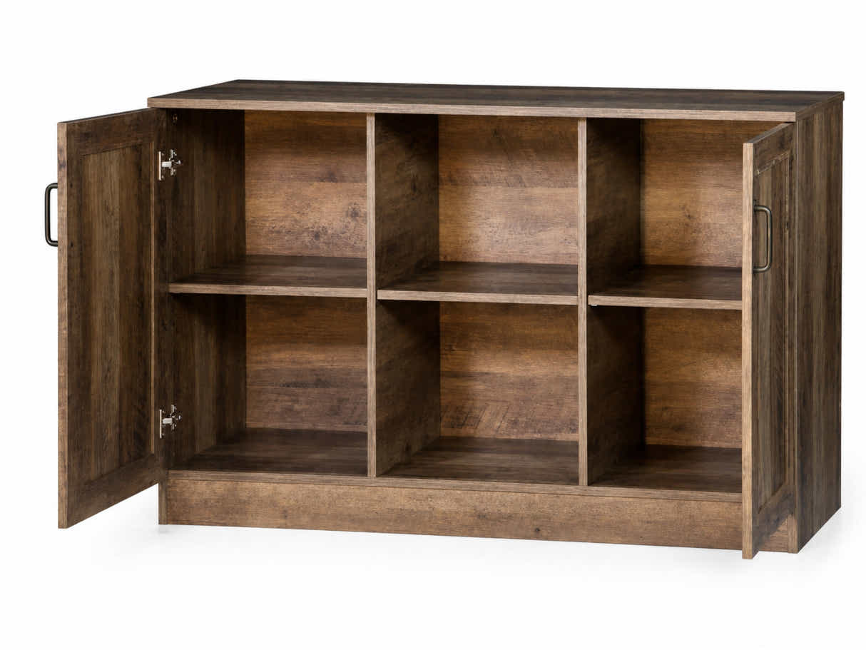 2-Door Sideboard Buffet Rustic Oak - 120 cm