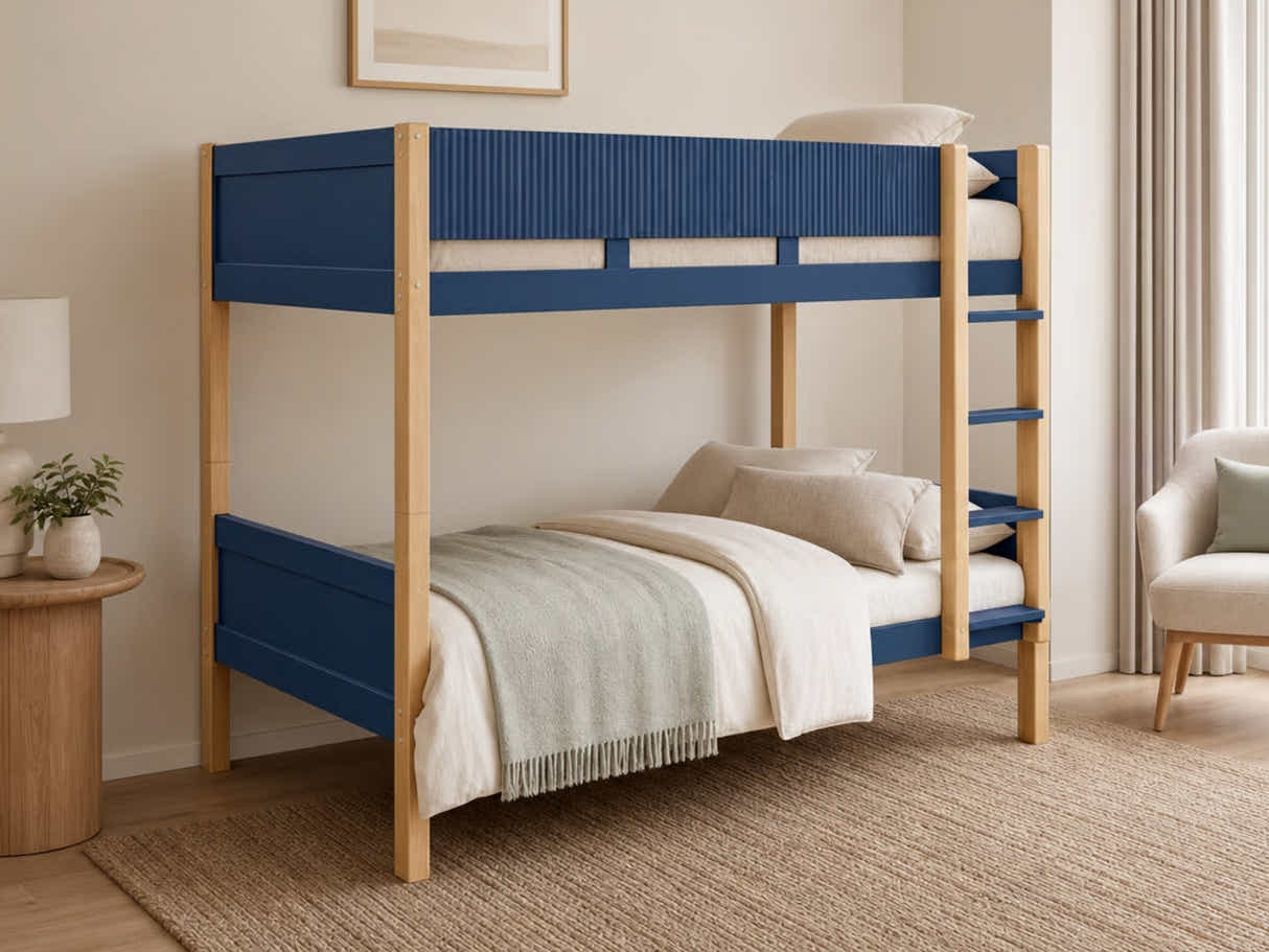 Mateo Bunk Bed - Oak & Navy
