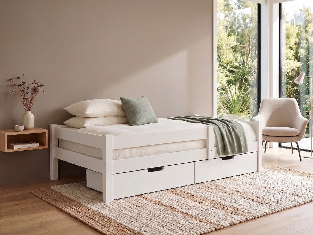 Milo Bed with Storage White - Single