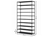 Shoe Rack Cabinet Stackable 50 Pairs 10-Tier Black