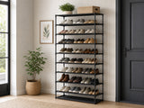 Shoe Rack Cabinet Stackable 50 Pairs 10-Tier Black