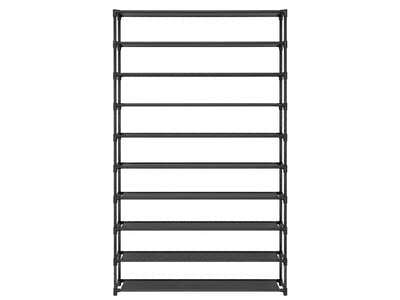 Shoe Rack Cabinet Stackable 50 Pairs 10-Tier Black