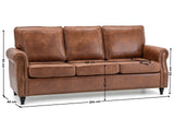 Cassandra 3-seater Sofa PU - Dark Brown