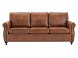 Cassandra 3-seater Sofa PU - Dark Brown