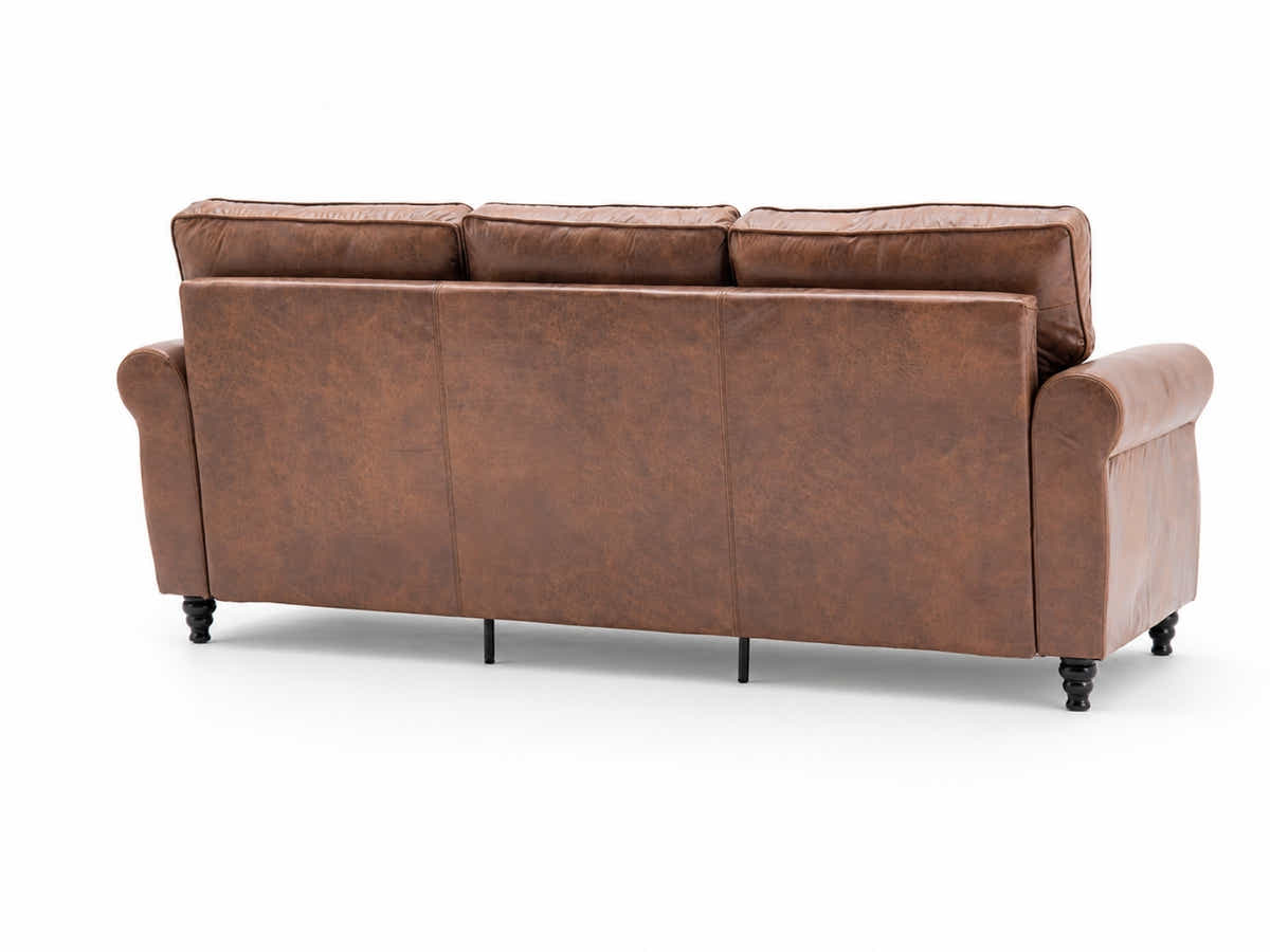Cassandra 3-seater Sofa PU - Dark Brown